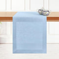 D'Moksha Homes Linen Powder Blue Table Runner 90 Inches Long - 100% Pure Linen 14 x 90 Inch Table Runner for Dining, Fall, Autumn and Halloween - Machine Washable