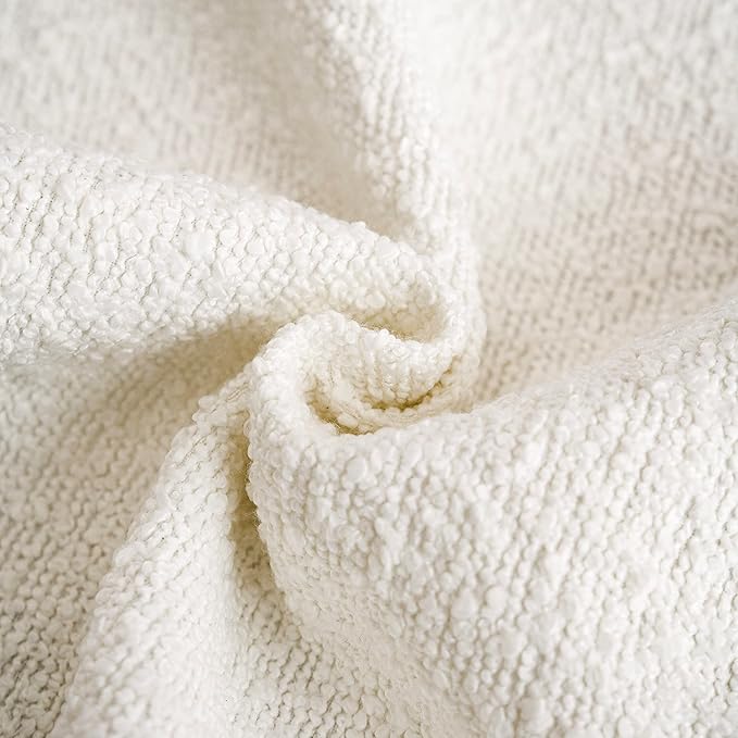 Foindtower Pack of 2 Textured Boucle Throw Pillow Covers Accent Solid Pillow Cases Cozy Soft Decorative Couch Cushion Case for Chair Sofa Bedroom Living Room Home Decor, 20 x 12 Inch,White