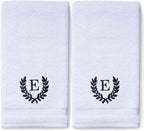 Decorative and Monogrammed Hand Towels for Bathroom Kitchen Makeup | Personalized Gift for Wedding-Bridal | Roman Font Custom Luxury Turkish Towel | Spa Collection, Oversized, 16 X 30 Inch, Set of 2