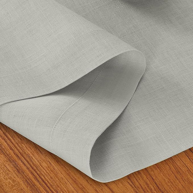 D'Moksha Homes Linen Silver Grey Table Runner 72 Inches Long - 100% Pure Linen 14 x 72 Inch Table Runner for Dining, Fall, Autumn and Halloween - Machine Washable