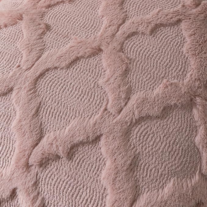 Set of 2 Soft Moroccan Throw Pillow Covers 12x20 Inch Plush Boho Decorative Pillow Cover Accent Cushion Case for Couch Sofa Bed, Pink