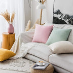 Home Brilliant Decorative Spring Pillow Covers 22x22 for Couch Decor Throw Pillows Cases Sets of 2 Striped Corduroy Cushion Covers Sage Green, 55cm, 22 x 22 Inch, Mint