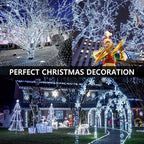 BHCLIGHT Extra-Long 165FT 500LED Christmas String Lights Outdoor/Indoor, Timer & Memory & 13 Modes, Cool White String Lights Waterproof Green Wire Tree Lights for Xmas Holiday Party
