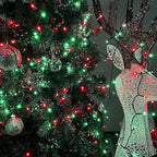 2 Pack Christmas String Lights Indoor Outdoor, Super Bright 66FT 200 LED String Lights Waterproof, 13 Modes Twinkle Xmas Lights with Timer for Christmas Tree Decorations (Red and Green)