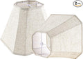 GO&SO Set of 2 Light Beige Lampshade Octagonal Bell Lamp Shades 6.5" Top x 13" Bottom x 11.2" Slant High x 10.5'' Vertical High, Linen Lamp Shade for Table & Floor Lamps - Hand Crafted - Spider Fitter