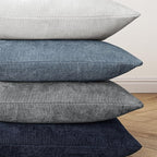 MIULEE Pack of 2 Decorative Throw Pillow Covers Soft Chenille Throw Pillows Solid Textured Cushion Covers for Couch Sofa Bedroom Living Room 18x18 Inch, Light Grey
