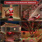 240FT Christmas Lights Outdoor, 750 LED Christmas Tree Decoration Lights with 12 Modes & Timer Memory, Dimmable Plug In Waterproof LED Xmas Light for Yard Trees Wedding Party Holiday Red & Green