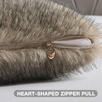 FUTEI Gray Green Decorative Throw Pillow Covers 18x18 Inch Set of 2,Soft Faux Raccoon Fur Textured Cushion Case,Modern Home Luxurious Decor for Couch Bed Living Room