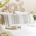 BlissBlush Large Body Pillow Cover for Bed 20x54 Boho Accent Oversized Long Pillowcase for Bedroom Black Neutral White Decorative Cushion Farmhouse Home Décor (Cover ONLY, Pack of 1)