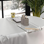 Durable Clear Acrylic Towel Tray,Lucite Bathtub Caddy-82cm or 32.3inch Long
