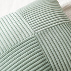 MIULEE Greyish Green Corduroy Pillow Covers Pack of 2 Boho Decorative Spliced Throw Pillow Covers Soft Solid Couch Pillowcases Cross Patchwork Textured Covers for Living Room Bed Sofa 20x20 inch