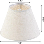 GO&SO 2Pc Beige Lamp Shade, 5.5'' Top x 10'' Bottom x 7.2'' Height, Small Barrel Lampshade for Table Lamp & Floor Light, Handcrafted Natural Linen, Spider Fitting