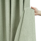 Sage Green Faux Linen Textured Shower Curtain Water-Resistant, Heavy Duty Farmhouse Fabric Shower Curtain Washable, 72 x 72 Inch Forest Green Linen Look Bathroom Shower Curtains Wrinkle-Free