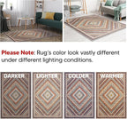 Keen Home Design 8x10 Rug - Machine Washable Area Rug with Non-Slip Backing, Ideal for Living Room, Dining Room, Bedroom - Vintage, Easy Clean, Durable, Low Pile Rug - (8' x 10')
