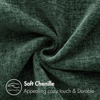 MIULEE Pack of 2 Christmas Green Throw Pillow Covers 20x20 Inch Soft Chenille Pillow Covers for Sofa Living Room Couch Solid Dyed Cases