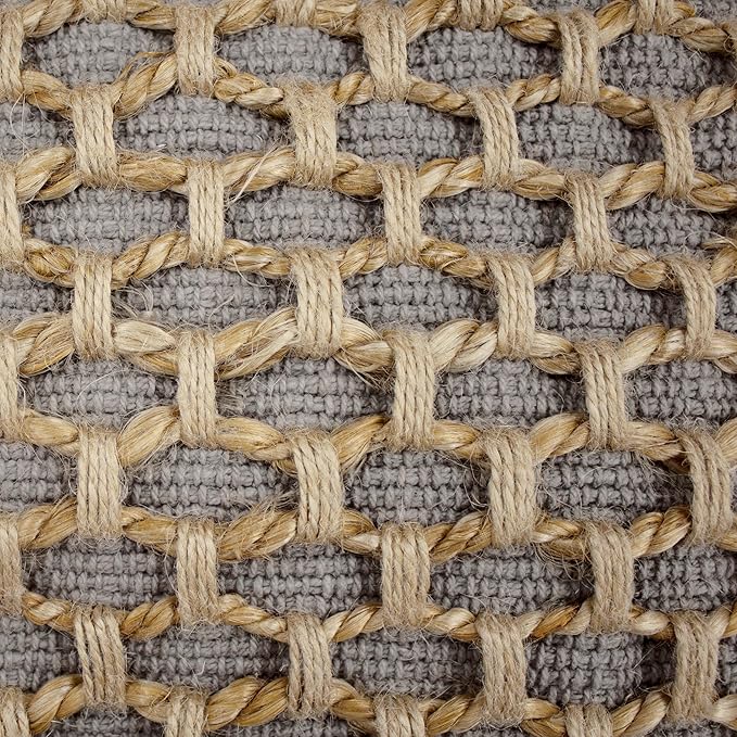 Boho Living Jada Decorative Throw, Includes Accent, Premium Woven Design, Living Room Décor, (2) 20" x 20" Pillow Cover with Insert, Grey