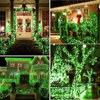 KNONEW Outdoor Christmas Lights 300 LED 99ft String Lights 8 Modes & Memory Fairy Light Plug in Waterproof LED String Lights for Xmas Yard Tree Wedding Party Holiday Decorations(Green)