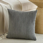 Fancy Homi Set of 2 Dark Gray Boho Decorative Throw Pillow Covers 16x16 Inch for Couch Bed Sofa, Aesthetic Modern Bohemian Room Decor, Soft Fuzzy Fluffy Cozy Corduroy Textured Cushion Case 40x40cm