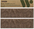 Bungalow Flooring Waterhog Stair Treads (Set of 4) – 8 1/2 x 30 Inches, Durable,Water-Trapping, Indoor/Outdoor Floor Covering, Boxwood Collection – Made in USA, Dark Brown
