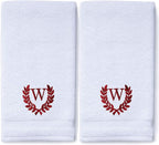 Decorative and Monogrammed Hand Towels for Bathroom Kitchen Makeup | Personalized Gift for Wedding-Bridal | Roman Font Custom Luxury Turkish Towel | Spa Collection, Oversized, 16 X 30 Inch, Set of 2
