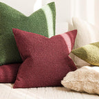 Foindtower Set of 2, Decorative Textured Boucle Throw Pillow Covers Accent Solid Pillow Cases Neutral Cozy Couch Cushion Case for Chair Sofa Bedroom Living Room Home Decor 24 x 24 Inch Hunter Green