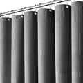 Inhousolu Fabric Shower Curtain Waffle Weave, Graphite Grey 230 GSM Heavy Duty, Weighted Hem, 14 Metal Hooks, Water Repellent, Machine Washable, Hotel Spa Luxury Bath Curtain Set, 72 x 72 Inch