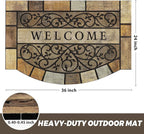Durable Welcome Door Mats, 24"x36" Heavy-Duty Large Outdoor Mat for Front Door with Non-Slip Rubber Backing for Outside Entry, Garage, Patio, High Traffic Area