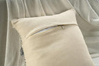 GRUHUM Throw Pillow Covers 18x18 Inch Set of 2 Boho Decorative Handwoven Tufted Cushion Case for Living Room Bedroom Sofa Couch Farmhouse Car Home Decor Cotton Comfy Square Modern 18"x18", Cream/Blue