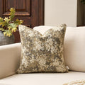 Yangest Neutral Floral Pillow Cover 20 x 20 Inches, Vintage Chenille Square Throw Pillow Cover Soft Decorative Farmhouse Accent Couch Pillow Cover for Living Room Bedroom, Beige