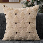Christmas Pillow Covers 20x20 inch Set of 2 Christmas Decorations Soft Plush Faux Fur Wool Beige Xmas Tree Throw Pillow Cases Winter Holiday Decor for Sofa Living Room PT-012R20