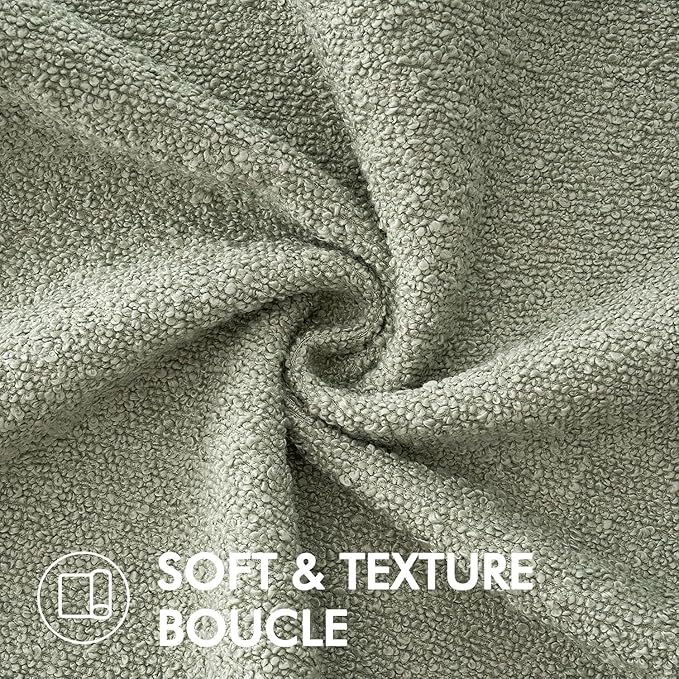 MIULEE Textured Boucle Throw Pillow Cover Sage Green Accent Solid Eruo Sham Pillow Case Decorative Soft Pack of 1 Couch Cushion Chair Sofa Bedroom Livingroom Home Decor,24x24 Inch