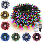Toodour Christmas Lights RGB String Lights, 33ft 100 LED Color Changing String Light with Remote & Timer, Waterproof Xmas Tree Light for Home Yard New Year Party Indoor Outdoor Christmas Decorations