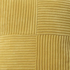 HAUSSY Mustard Yellow Throw Pillow Covers 14x14 Inch Set of 2,Soft Solid Corduroy Striped/Wide Bordered,Square Decorative Cushion Case,Winter Home Decorations for Couch,Bed