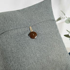 Phantoscope Pack of 2 Farmhouse Throw Pillow Covers Button Vintage Linen Decorative Pillow Cases for Couch Bed and Chair Gray 18 x 18 inches 45 x 45 cm