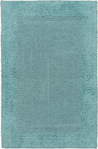 Savi Home Bath Mat Rug 17x24 Aqua Blue, 100% Pure Cotton, Super Soft Bath Rug, Plush & Absorbent, Hand Tufted Heavy Weight Construction, Full Reversible Step Out Rugs