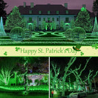 btfarm 4 Pack Solar String Lights Outdoor, 320LED 132FT Halloween Solar Fairy Lights Outside Waterproof, 8 Modes Solar Powered Twinkle Lights for Tree Garden Patio Halloween Decorations, Green