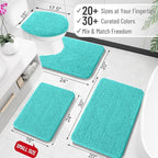 OLANLY Bathroom Rugs 30x20, Extra Soft Absorbent Chenille Bath Rugs, Rubber Backing Quick Dry, Machine Washable Bath Mats for Bathroom Floor, Tub and Shower, Home Decor Accessories, Teal