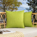 Kevin Textile Pack of 2 Decorative Outdoor Waterproof Pillow Covers Spring Checkered Garden Cushion Sham Throw Pillowcase Shell for Patio Tent Couch 16x16 Inch Green