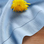 Solino Home Linen Cornflower Blue Table Runner 72 Inches Long - 100% Pure Linen Hemstitch Table Runner 14 x 72 Inch for Dresser, Dining, Christmas, Holiday - Classic Hemstitch