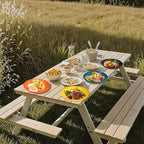 Supernal Wheat Straw Dinner Plates Reusable &Durable Plastic Plates Plastic Dinnerware 16-Pack (4 Orange, 4 Yellow, 4 Blue, 4 Dark Blue), Perfect for Dinner,Party,Outdoor Use