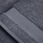 BIOWEAVES 100% Organic Cotton Bath Towel Set | 700 GSM Plush 7-Piece Premium Towel Set GOTS Certified, 2 Bath Towels, 2 Hand Towels & 2 Washcloths, 1 Bath Mat - Charcoal