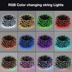 RGB Christmas Lights Outdoor, 164 FT 500 LED Color Changing String Lights with Remote & Timer, Music Sync Multiple Modes Waterproof Christmas Tree Light for Home Party Holiday Xmas Decoration