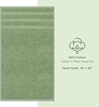 American Soft Linen Luxury Hand Towels for Bathroom, 600 GSM 100% Cotton Turkish 4 Piece Hand Towel Set, 600 GSM Hand Face Towels for Kitchen, Sage Green Hand Towels