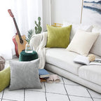 Home Brilliant Pillow Covers 22x22 2 Packs Throw Pillows Covers Striped Velvet Sofa Pillows Decorative Sets Holiday Decor, 55cm, 22 x 22 Inch, Light Grey