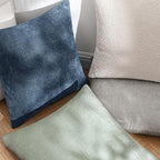 MIULEE Pack of 2 Decorative Throw Pillow Covers Soft Chenille Throw Pillows Solid Textured Cushion Covers for Couch Sofa Bedroom Living Room 20x20 Inch, Dark Grey Blue