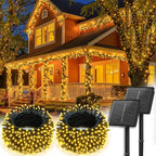 Brightown 2 Pack Solar String Lights Outdoor, Total 144Ft 400 LED Twinkle Fairy Lights Waterproof with 8 Modes Auto On/Off for Patio Tree Garden Party Home Wedding Christmas Decorations (Warm White)
