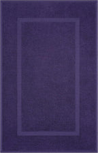 Cotton Paradise 100% Cotton Bath Mats for Bathroom Floor Set of 2 Pack, 20x34 Soft Absorbent Washable Quick Dry Tub Bathmat, Purple Towel Bath Mat