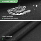 Black No Hook Shower Curtain with Snap-in Fabric Liner Set,Slub Textured Fabric Shower Curtains for Bathroom,Hotel Style Modern Shower Curtain,Water Repellent & Washable,71x77(75)