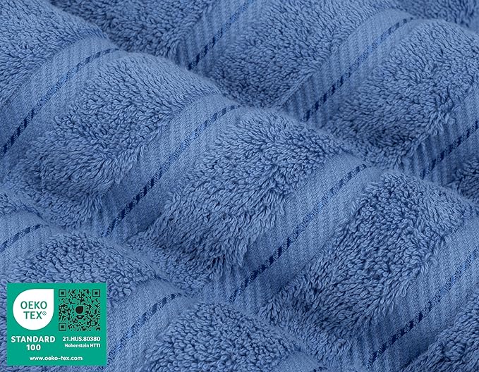 American Soft Linen Luxury Hand Towels for Bathroom, 600 GSM 100% Cotton Turkish 4 Piece Hand Towel Set, 600 GSM Hand Face Towels for Kitchen, Electric Blue Hand Towels