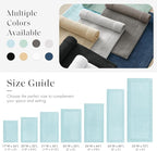 Madison Park Splendor Reversible 100% Cotton Tufted Bathroom Rug-3000 GSM Hotel Quality Luxurious Plush Medium Pile Bath Mat Absorbent, Quick Dry, Shower Room Décor, 24x60 Blue